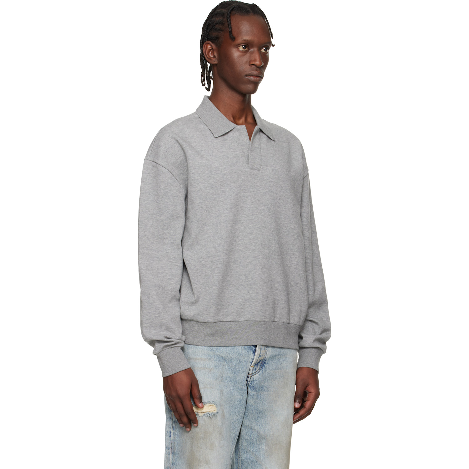  Boss Gray Open Placket Polo 