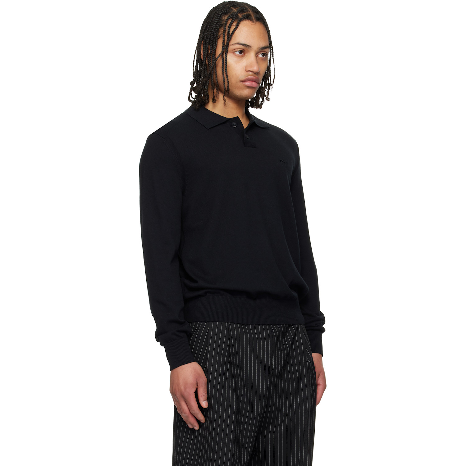  Boss Black Knit Cotton-blend Polo 