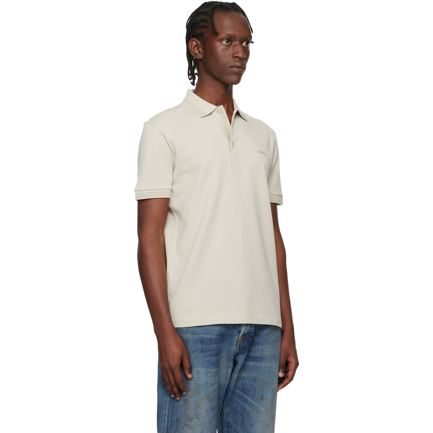  Boss Beige Cotton Piqué Paddy Polo 
