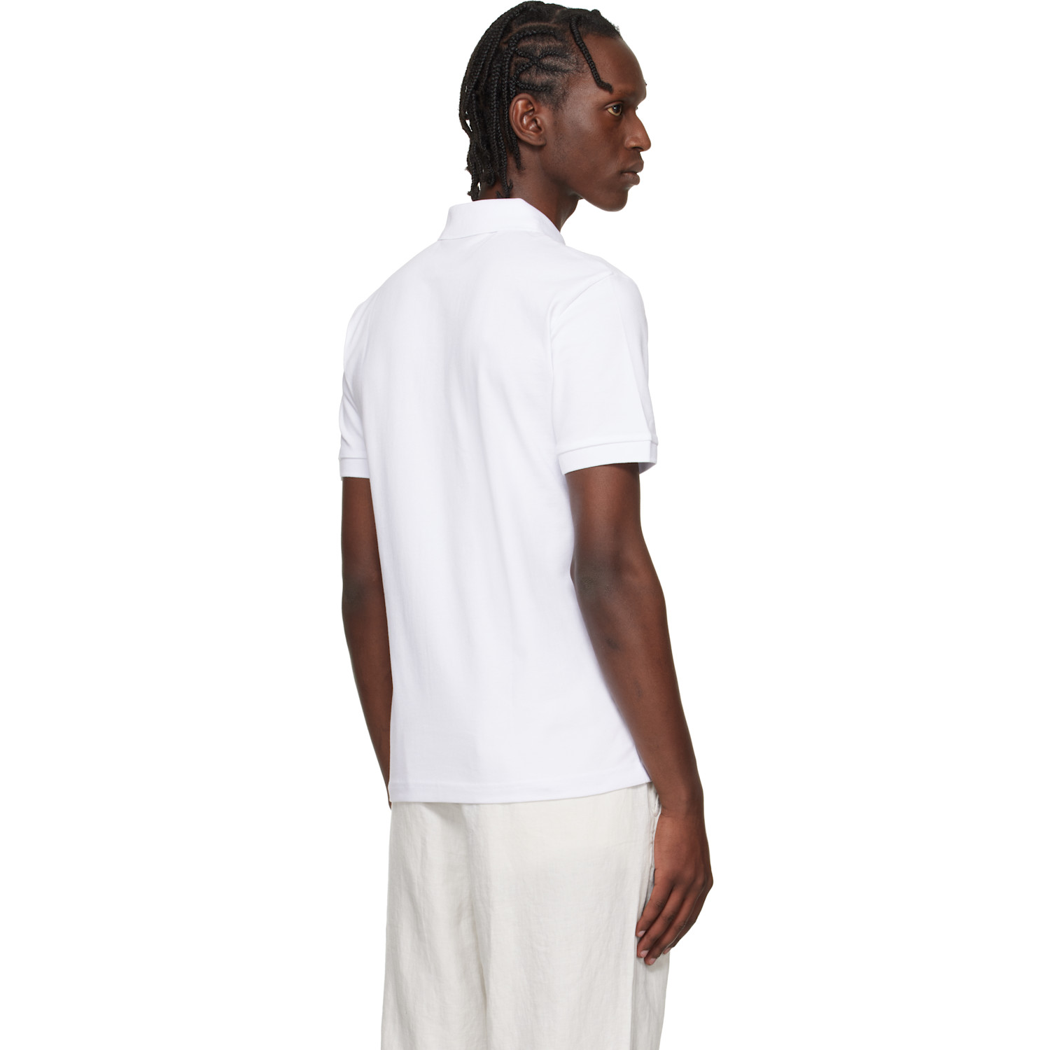  Boss White Stretch-cotton Slim-fit Polo 