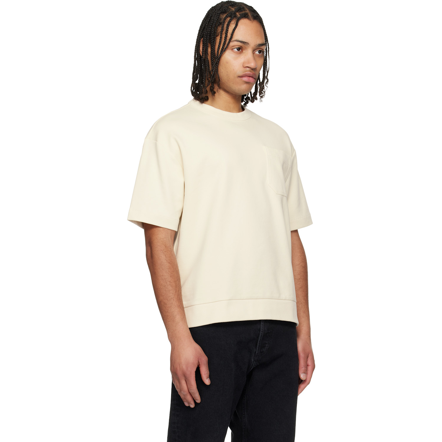  Boss Off-white Peached Cotton Blend T-shirt 
