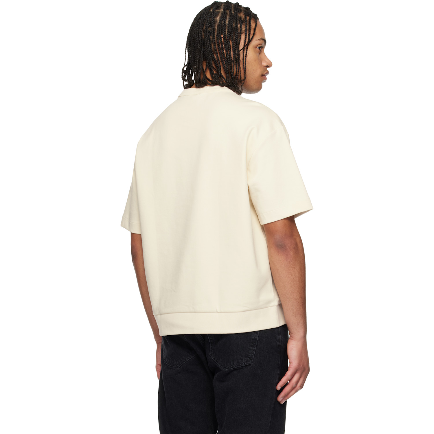  Boss Off-white Peached Cotton Blend T-shirt 