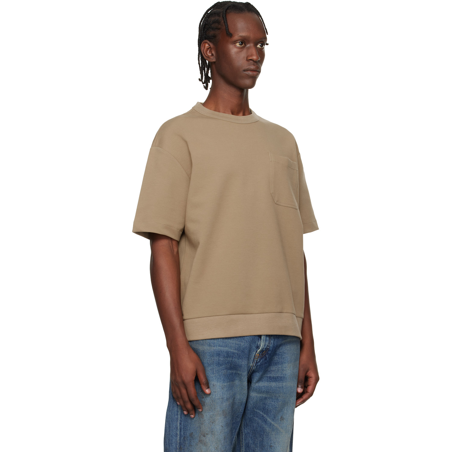  Boss Beige Peached Cotton Blend T-shirt 