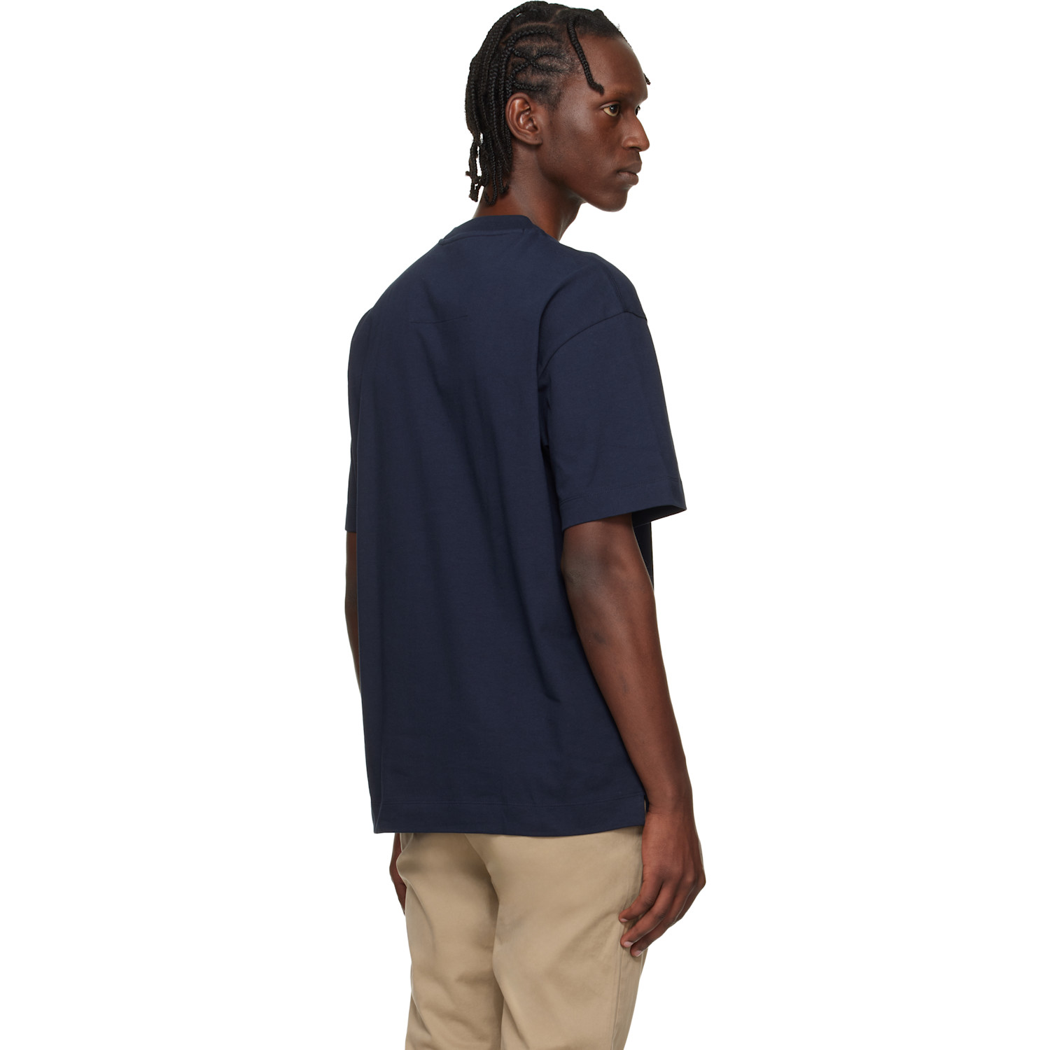  Boss Navy Embossed-logo T-shirt 