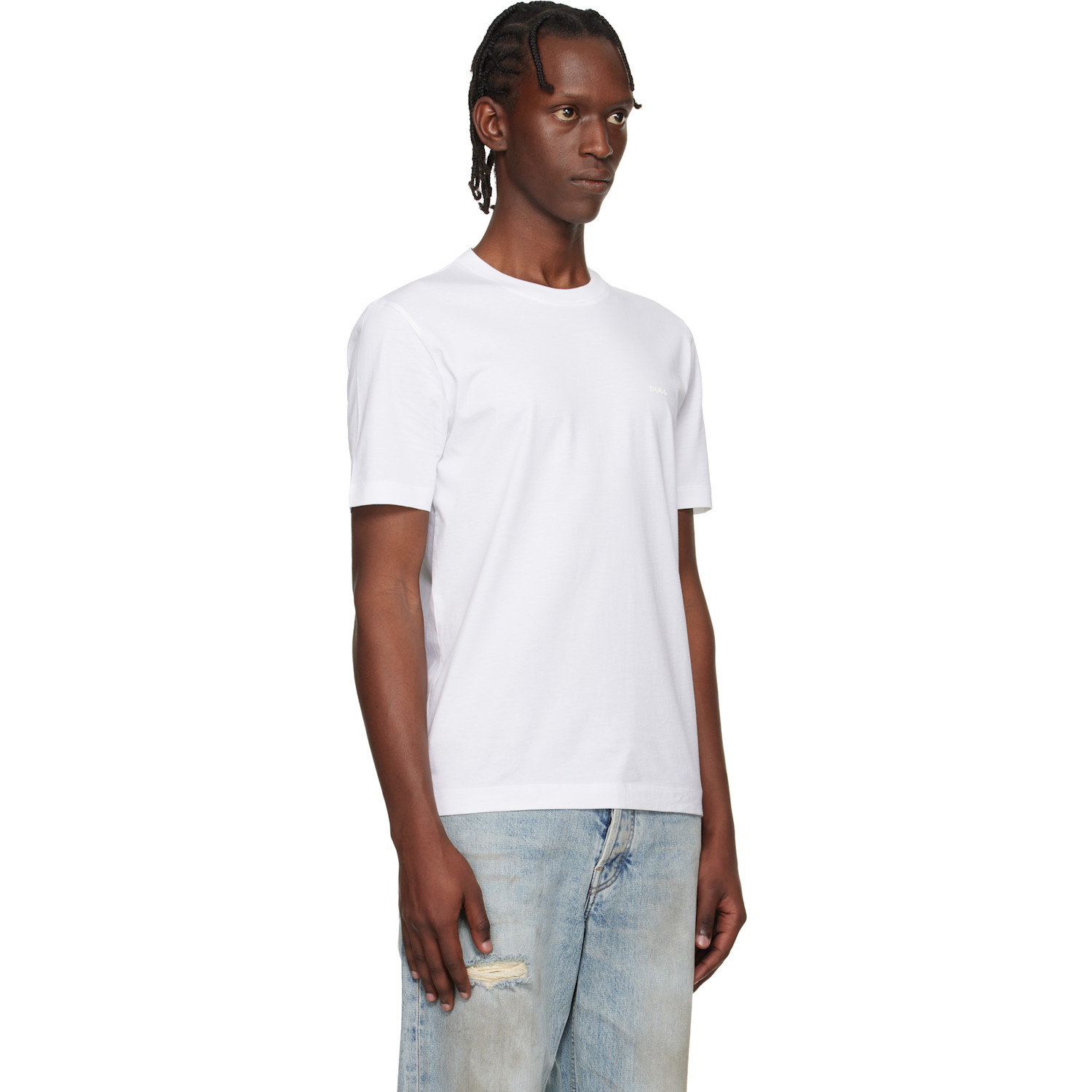  Boss White Logo Detail Cotton-jersey T-shirt 