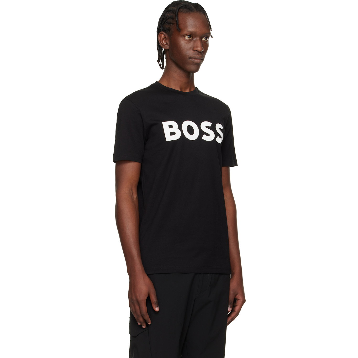 Boss Black Large Logo Print Cotton-jersey T-shirt 