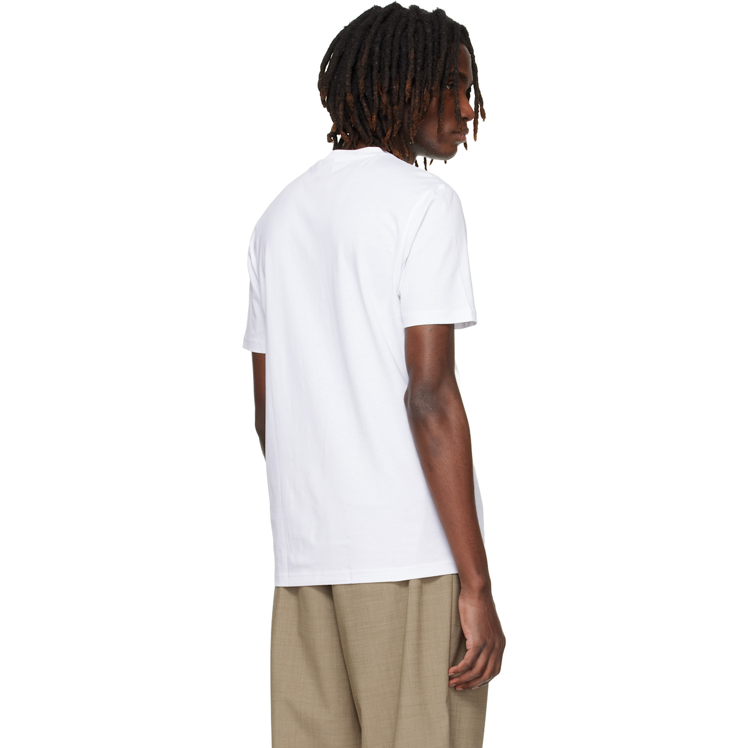  Boss White Cotton-jersey Large Logo Print T-shirt 