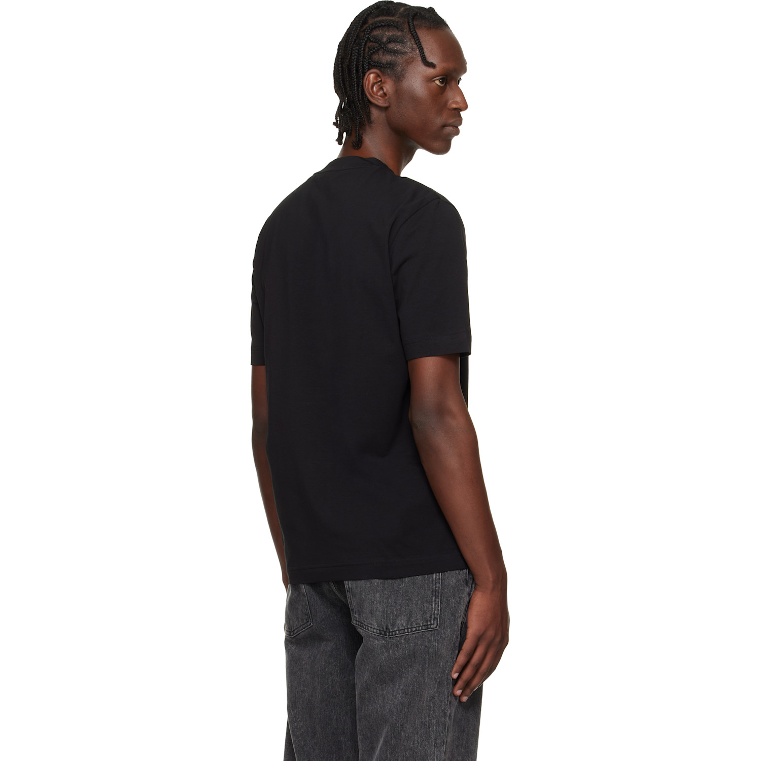  Boss Black Contrast Logo Stretch-cotton T-shirt 