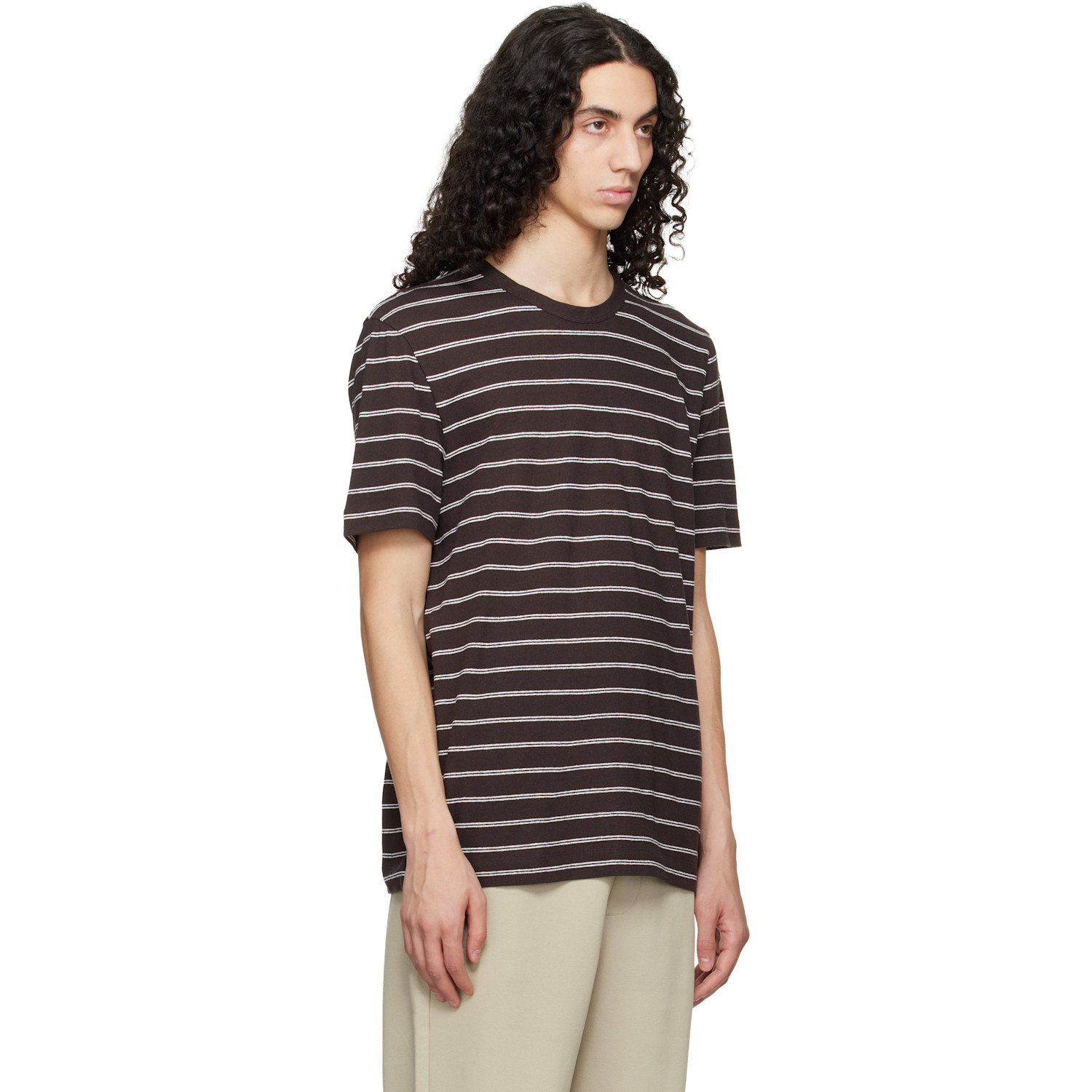  Boss Brown Cotton-linen Regular Fit T-shirt 