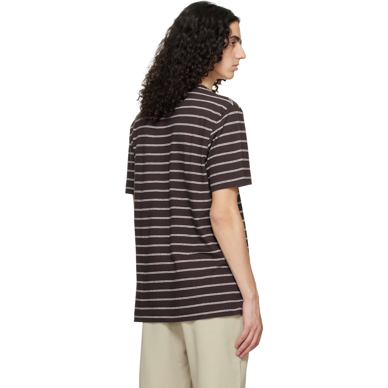  Boss Brown Cotton-linen Regular Fit T-shirt 