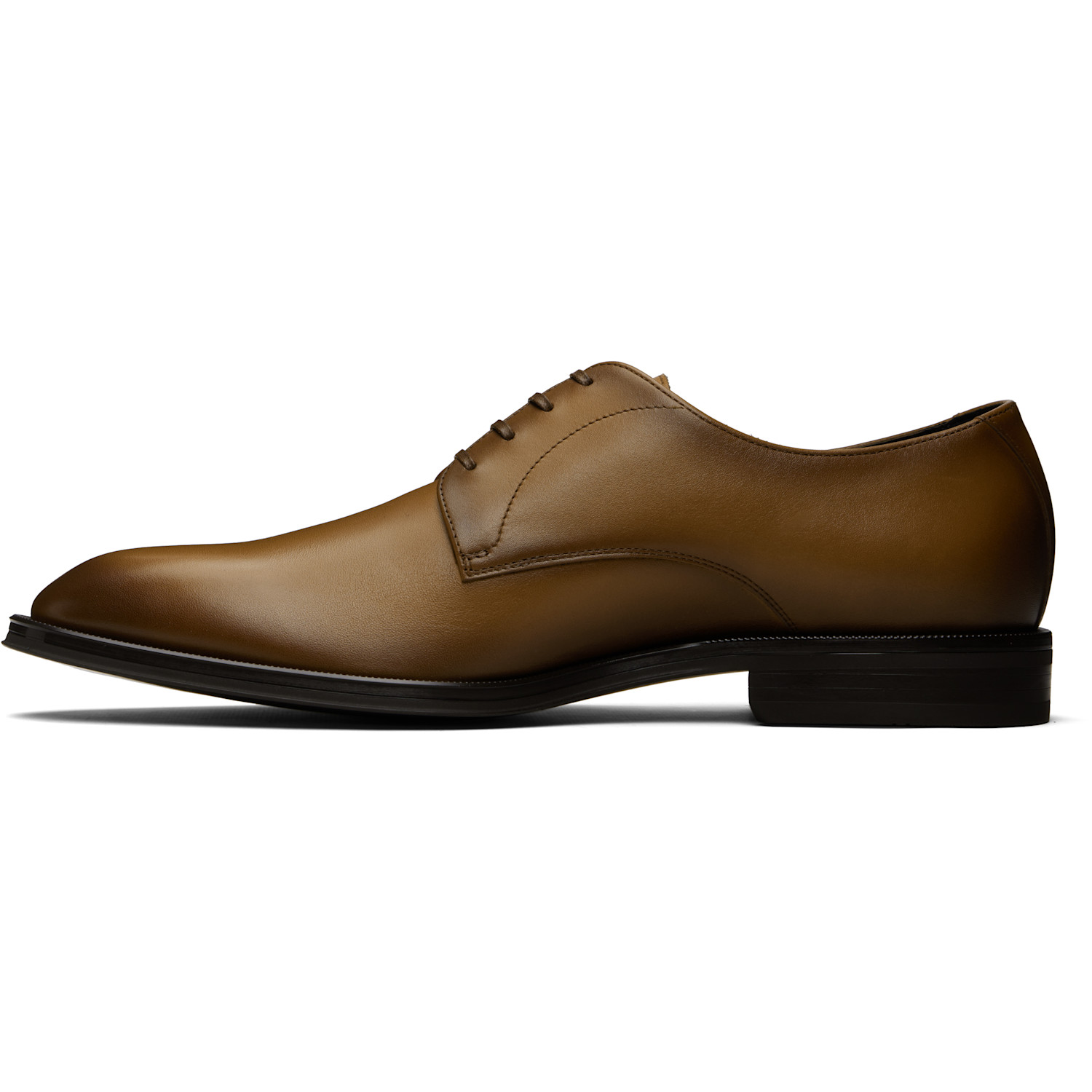  Boss Brown Leather Stitching-detail Derbys 