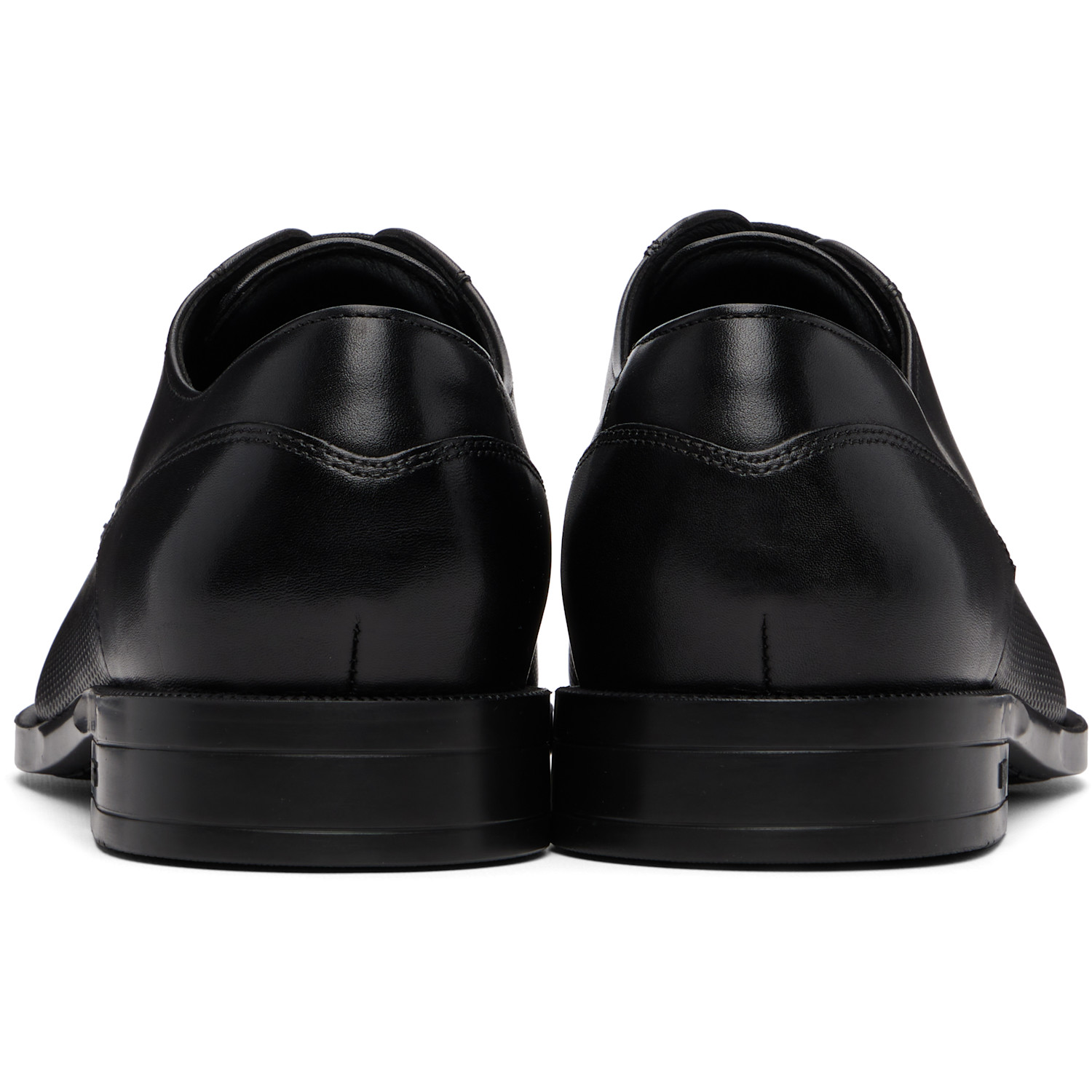 Boss Black Cap-toe Leather Derbys 