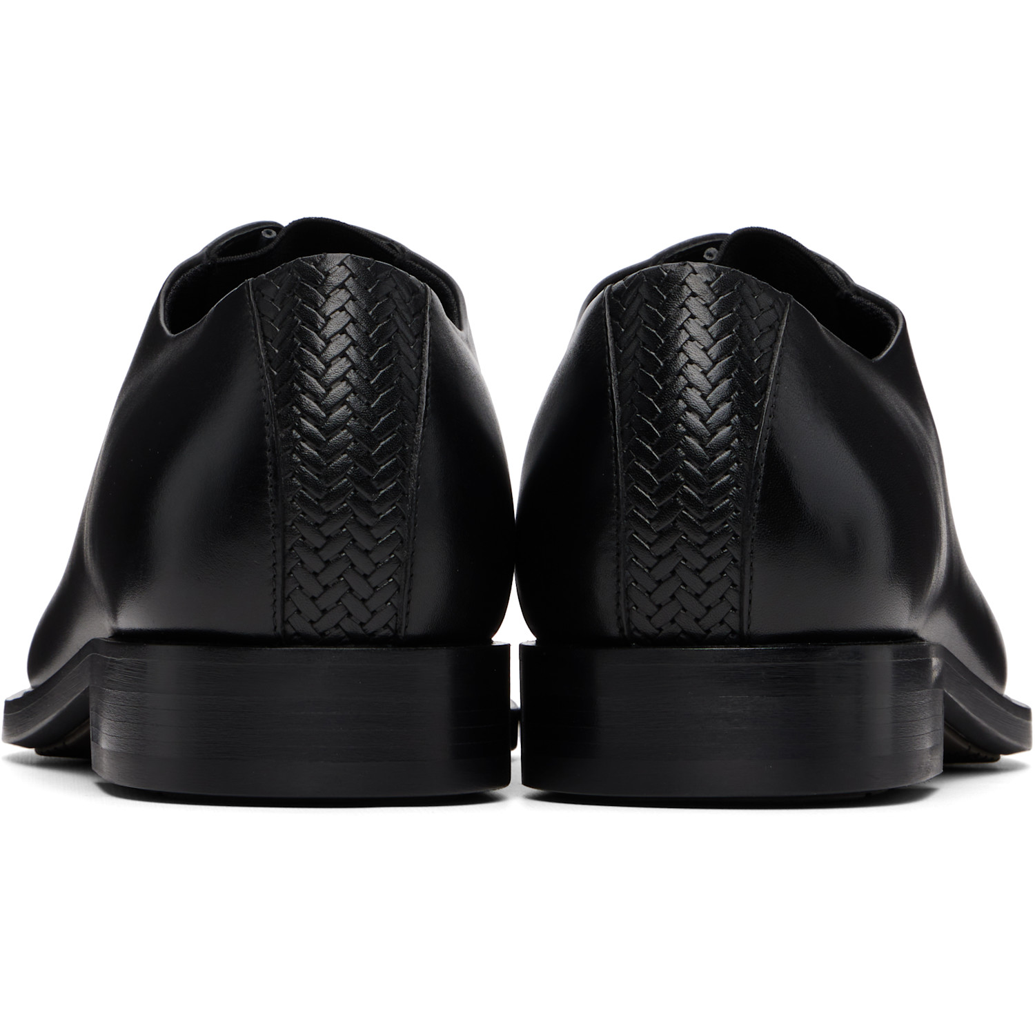 Boss Black Cap-toe Leather Derbys 