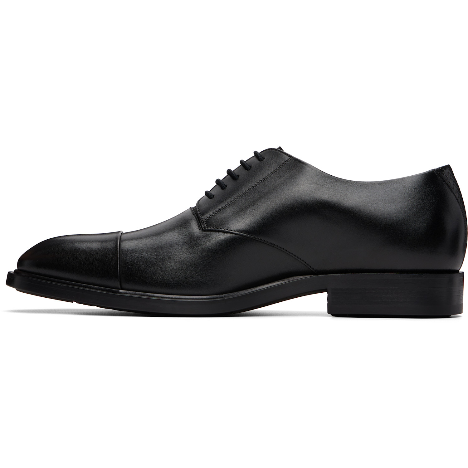  Boss Black Cap-toe Leather Derbys 