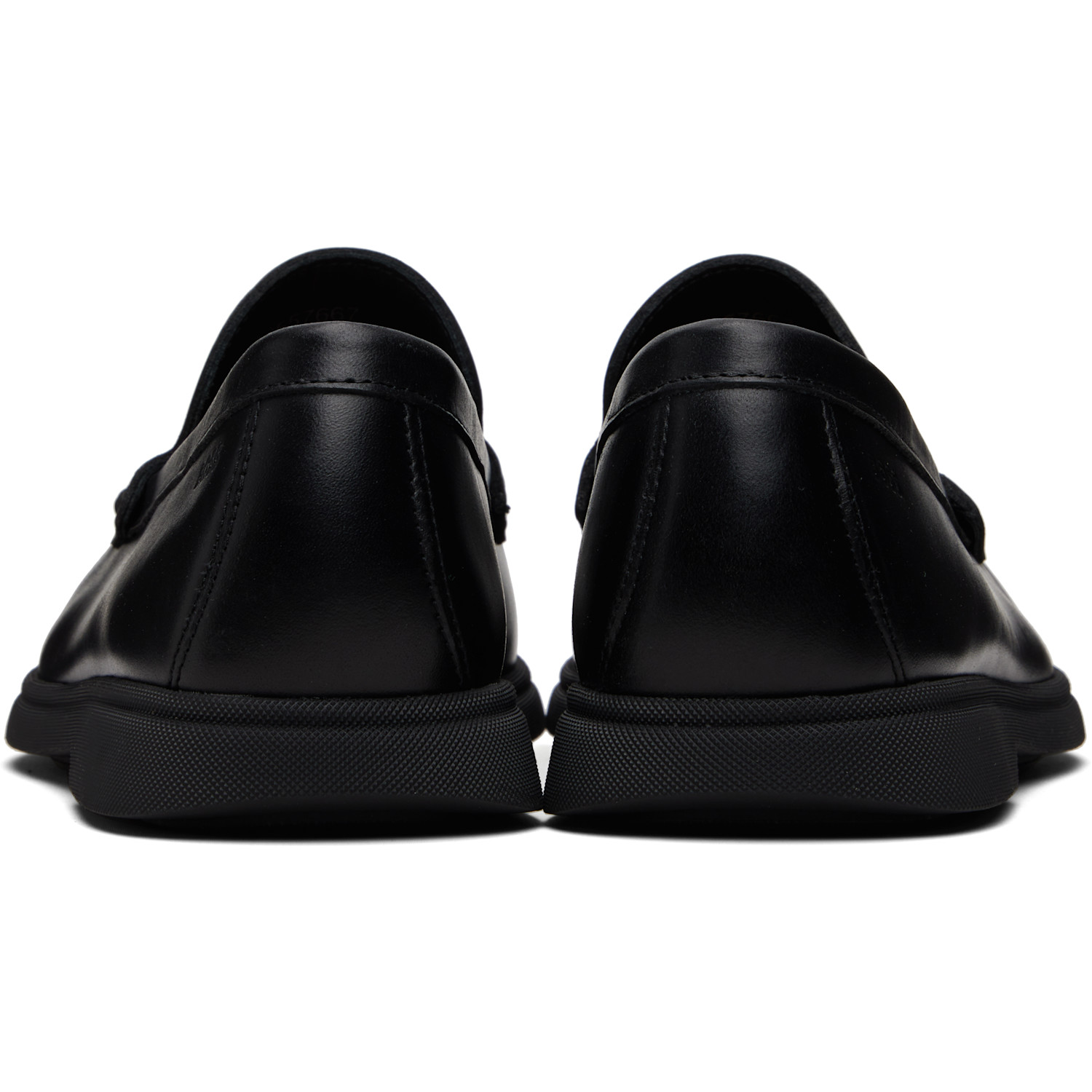  Boss Black Embossed-logo Leather Loafers 
