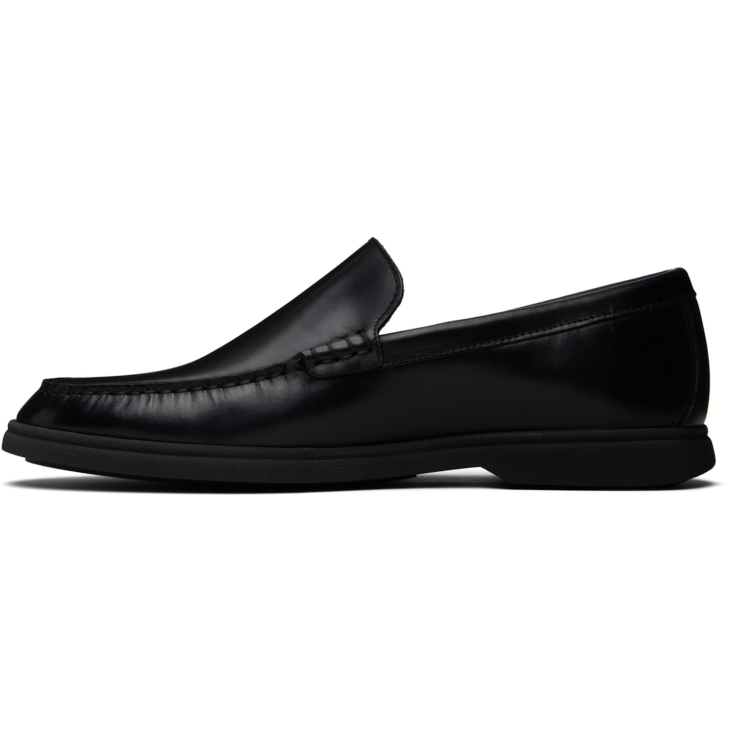  Boss Black Embossed-logo Leather Loafers 
