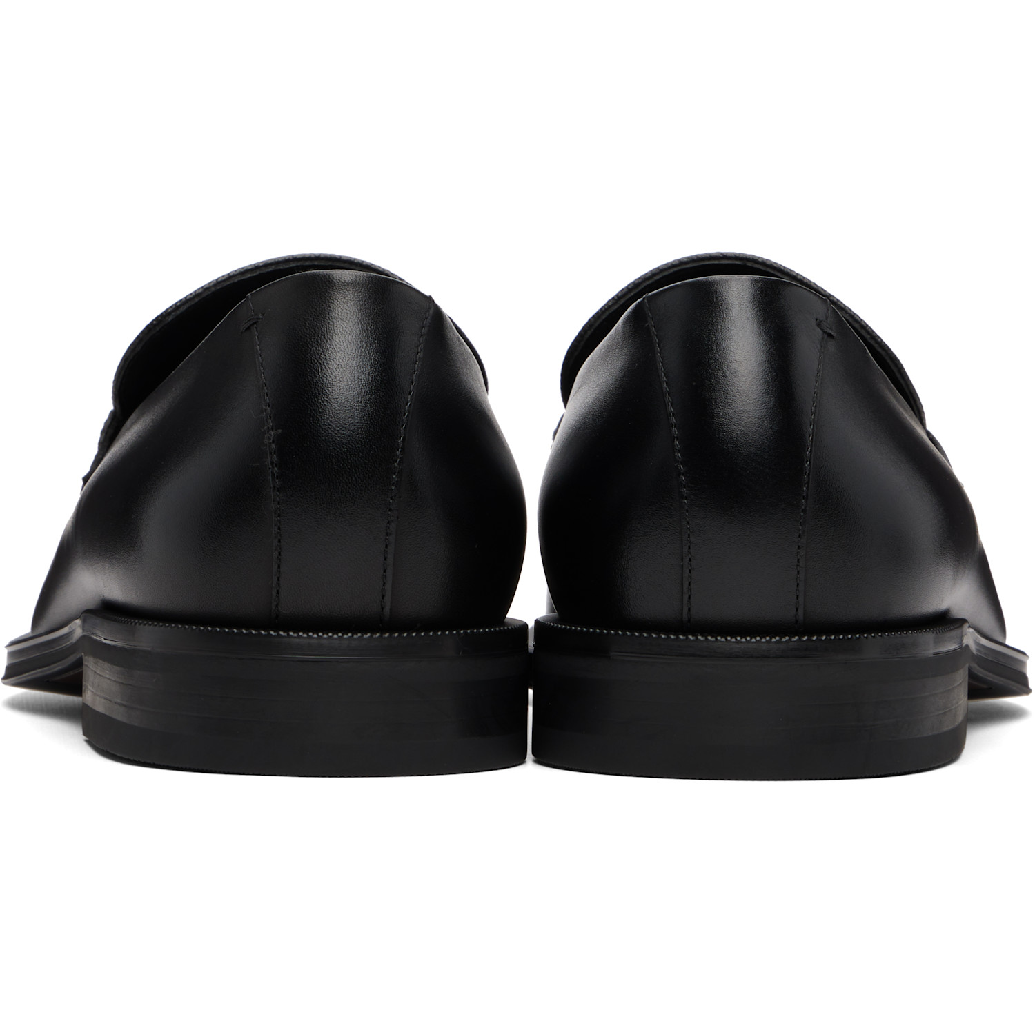  Boss Black Textured-tongue Leather Loafers 