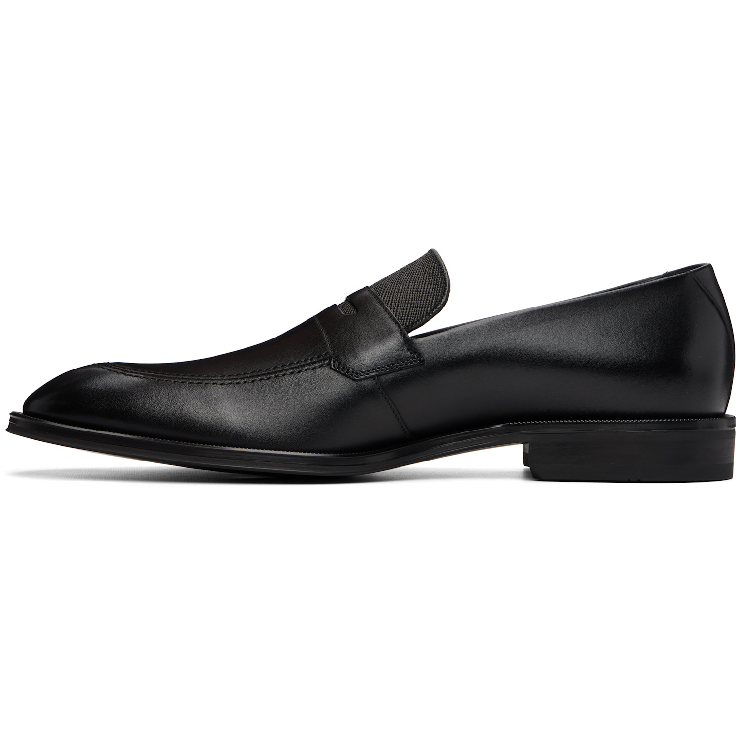  Boss Black Textured-tongue Leather Loafers 