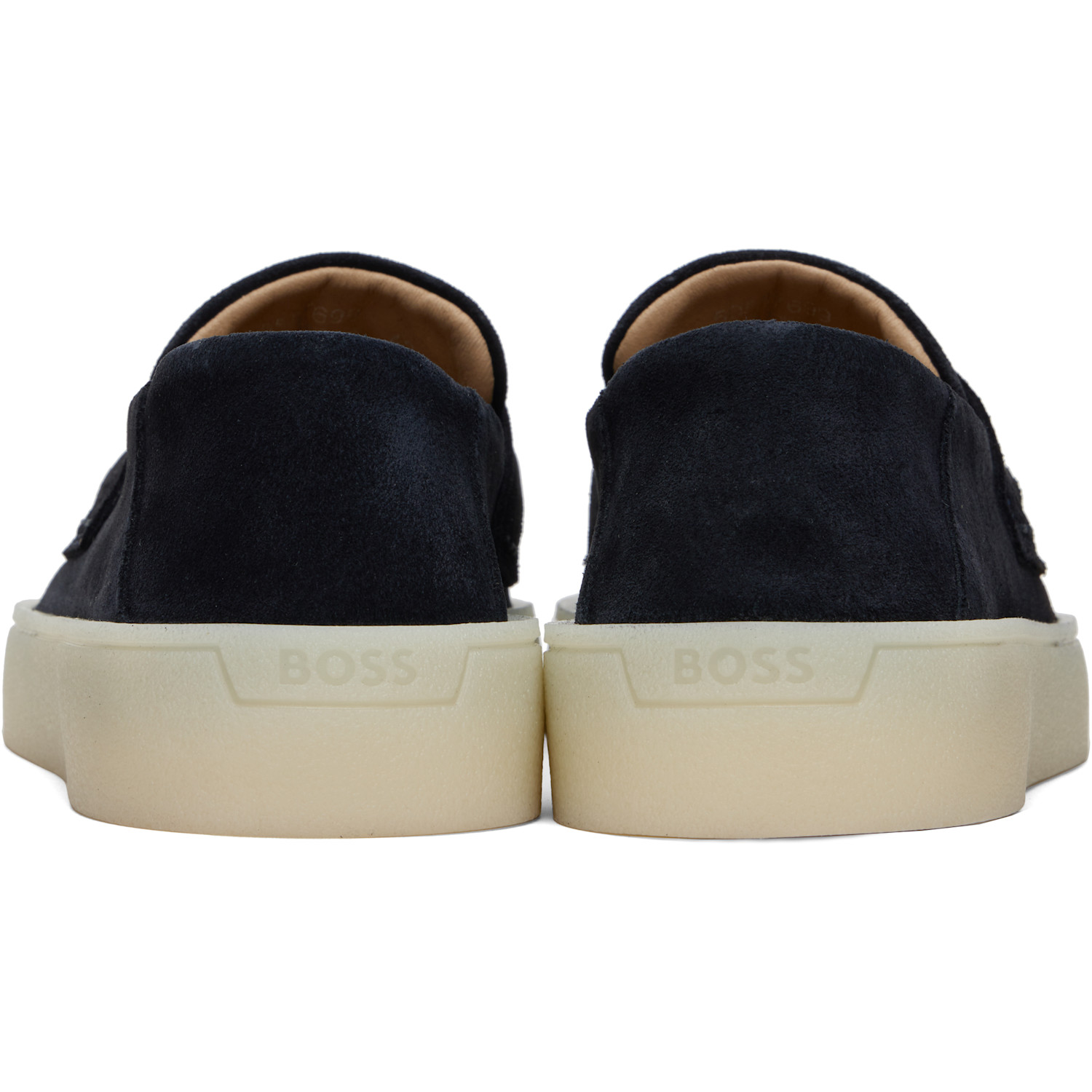 Boss Navy Suede Loafers 