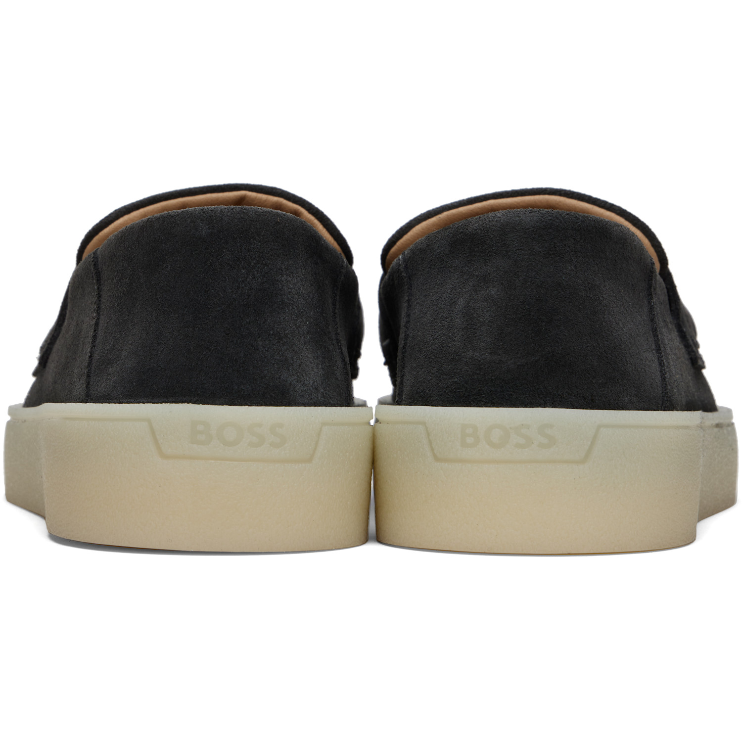  Boss Gray Suede Loafers 