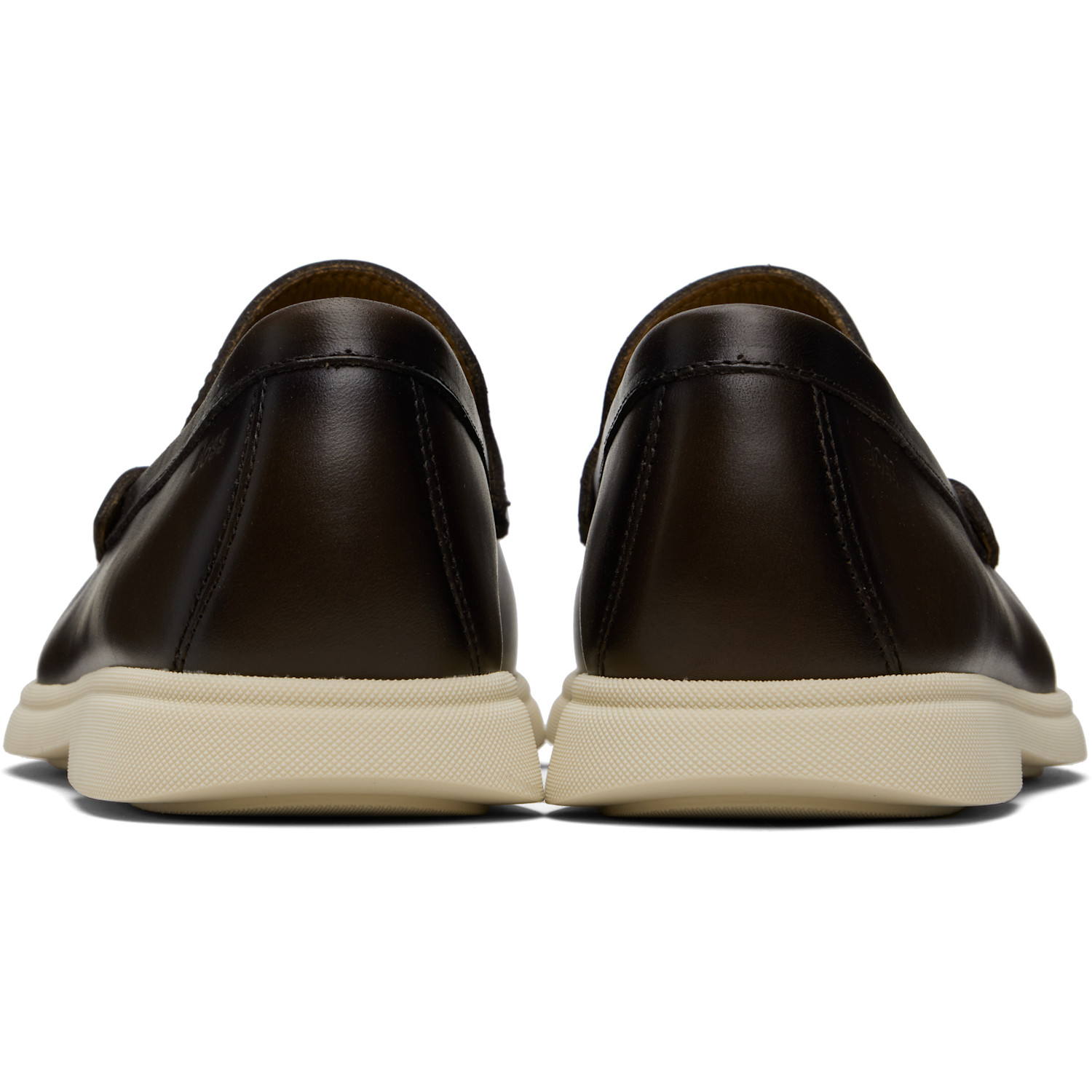  Boss Brown Embossed-logo Leather Loafers 