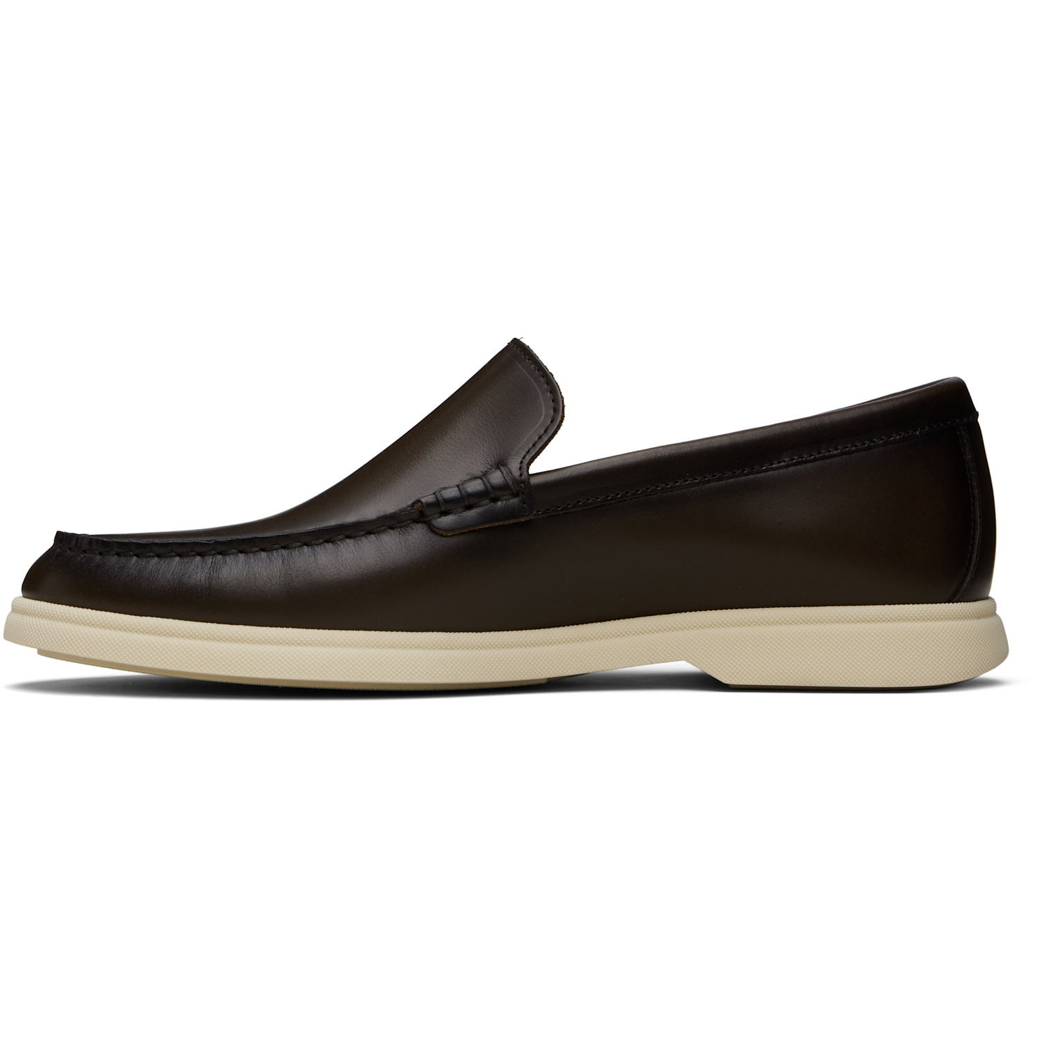  Boss Brown Embossed-logo Leather Loafers 