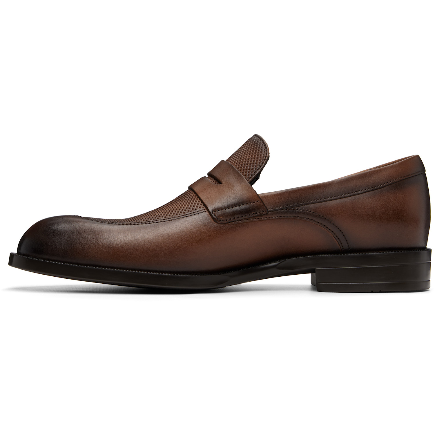  Boss Brown Penny Trim Leather Loafers 