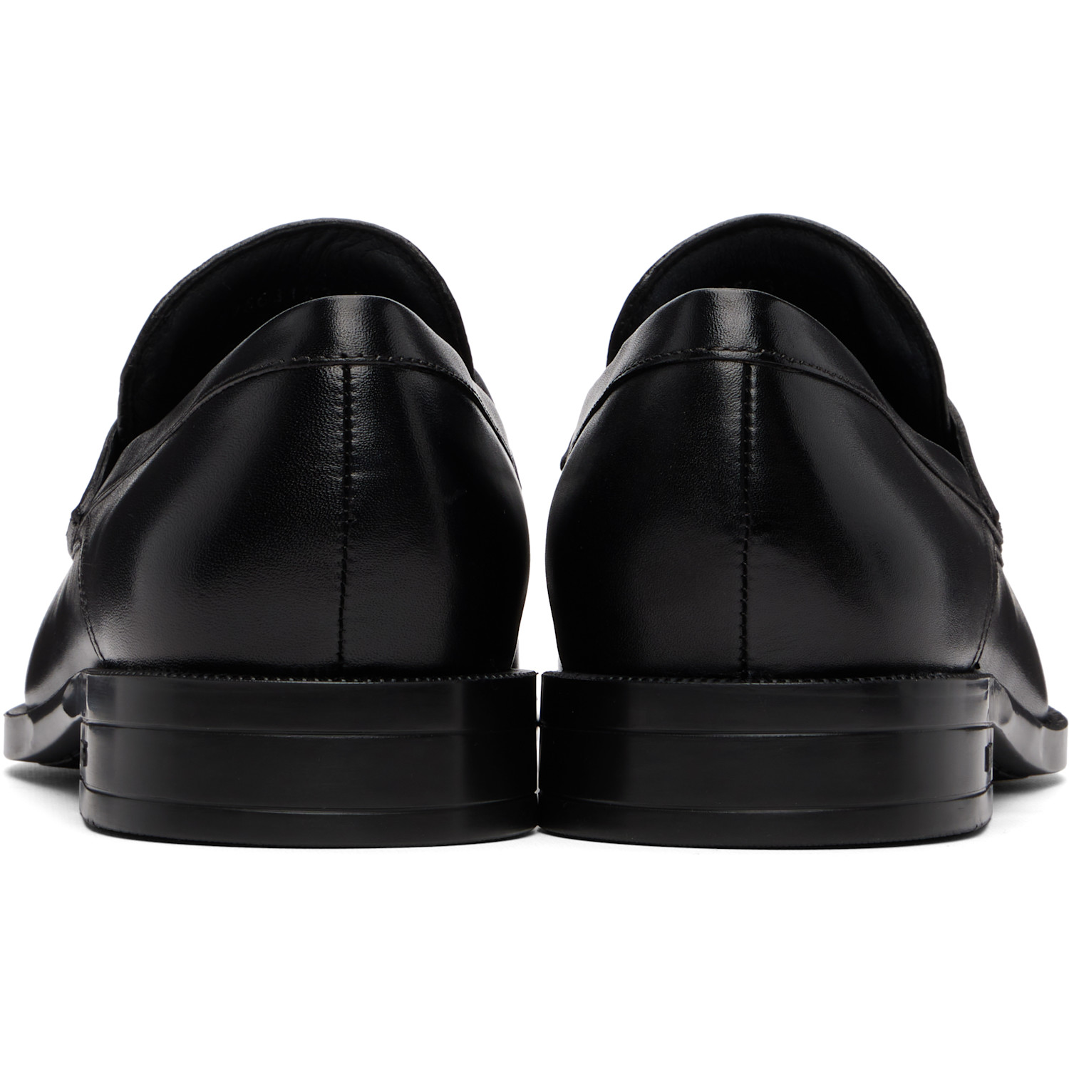  Boss Black Penny Trim Leather Loafers 