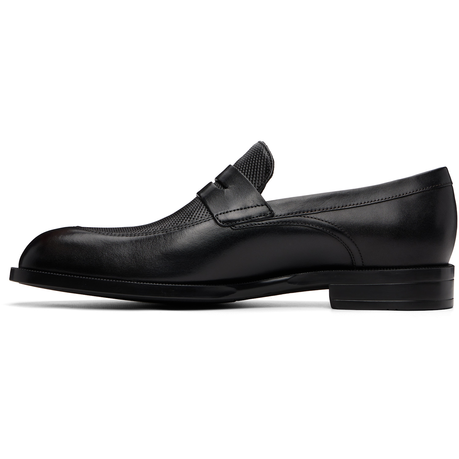  Boss Black Penny Trim Leather Loafers 