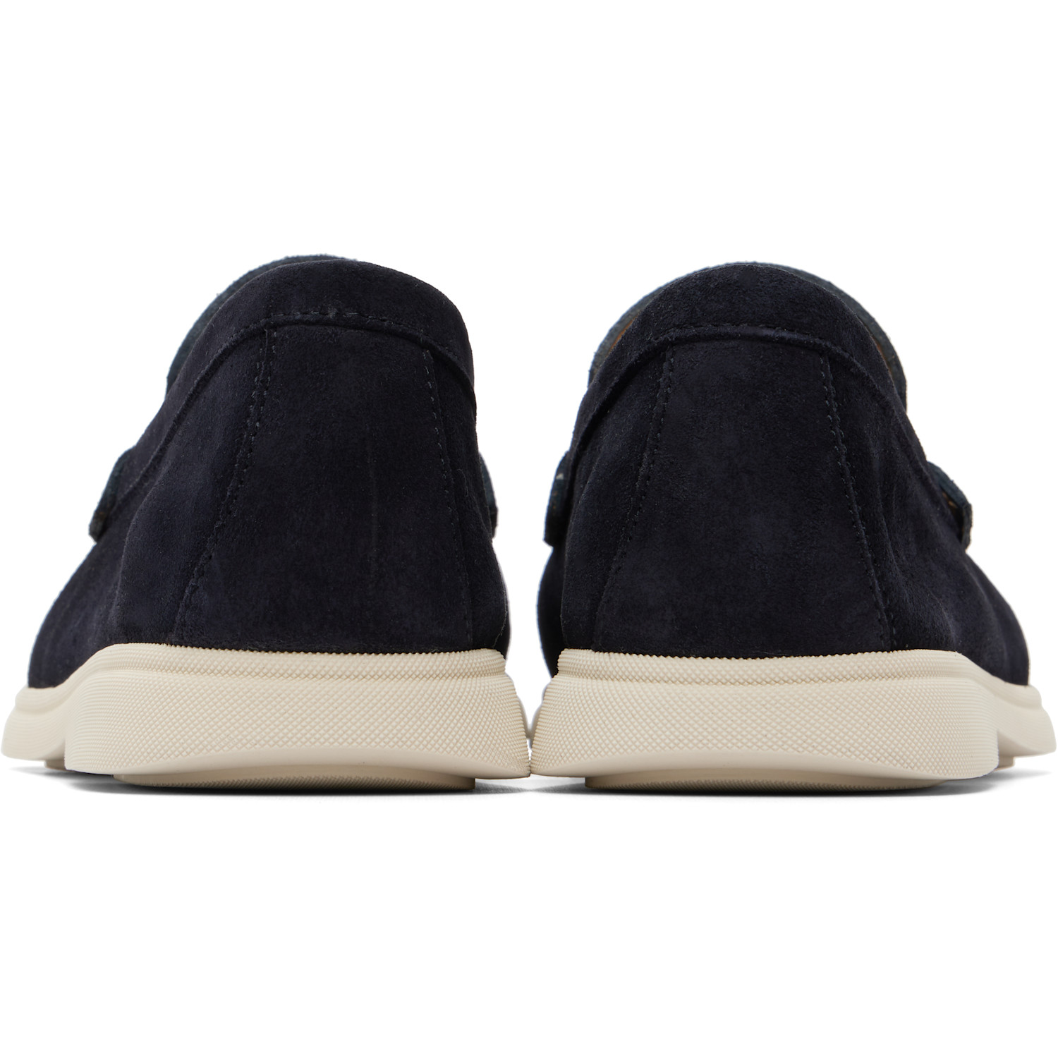  Boss Navy Debossed-logo Suede Loafers 