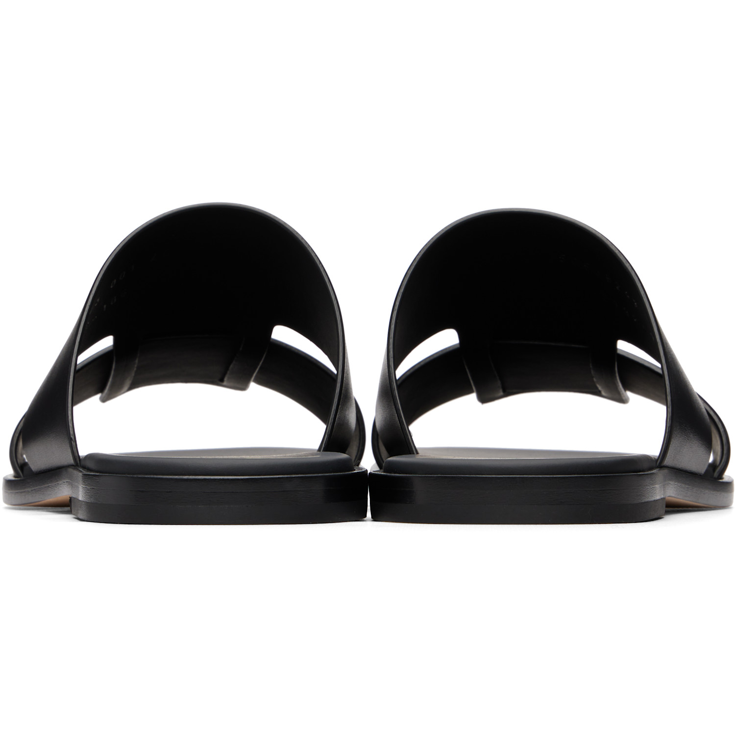  Boss Black Leather Slides 
