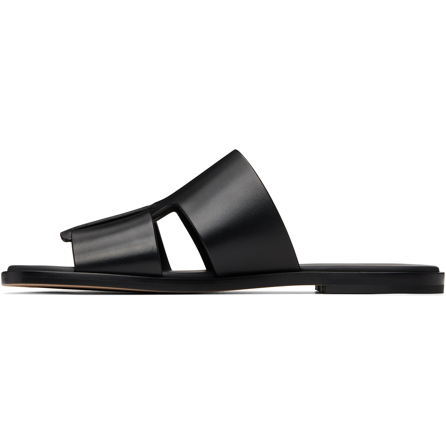  Boss Black Leather Slides 