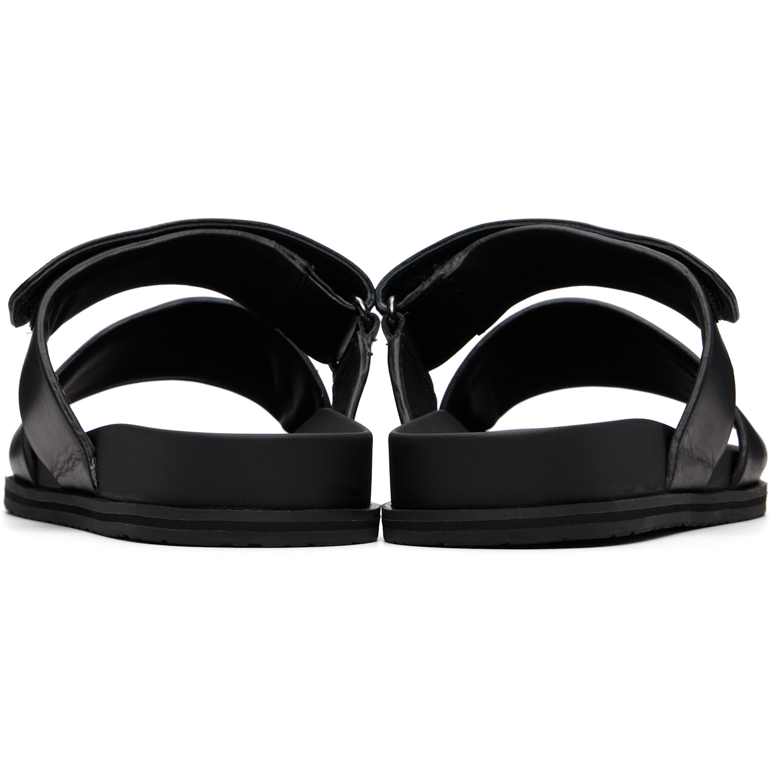  Boss Black Leather Slides 