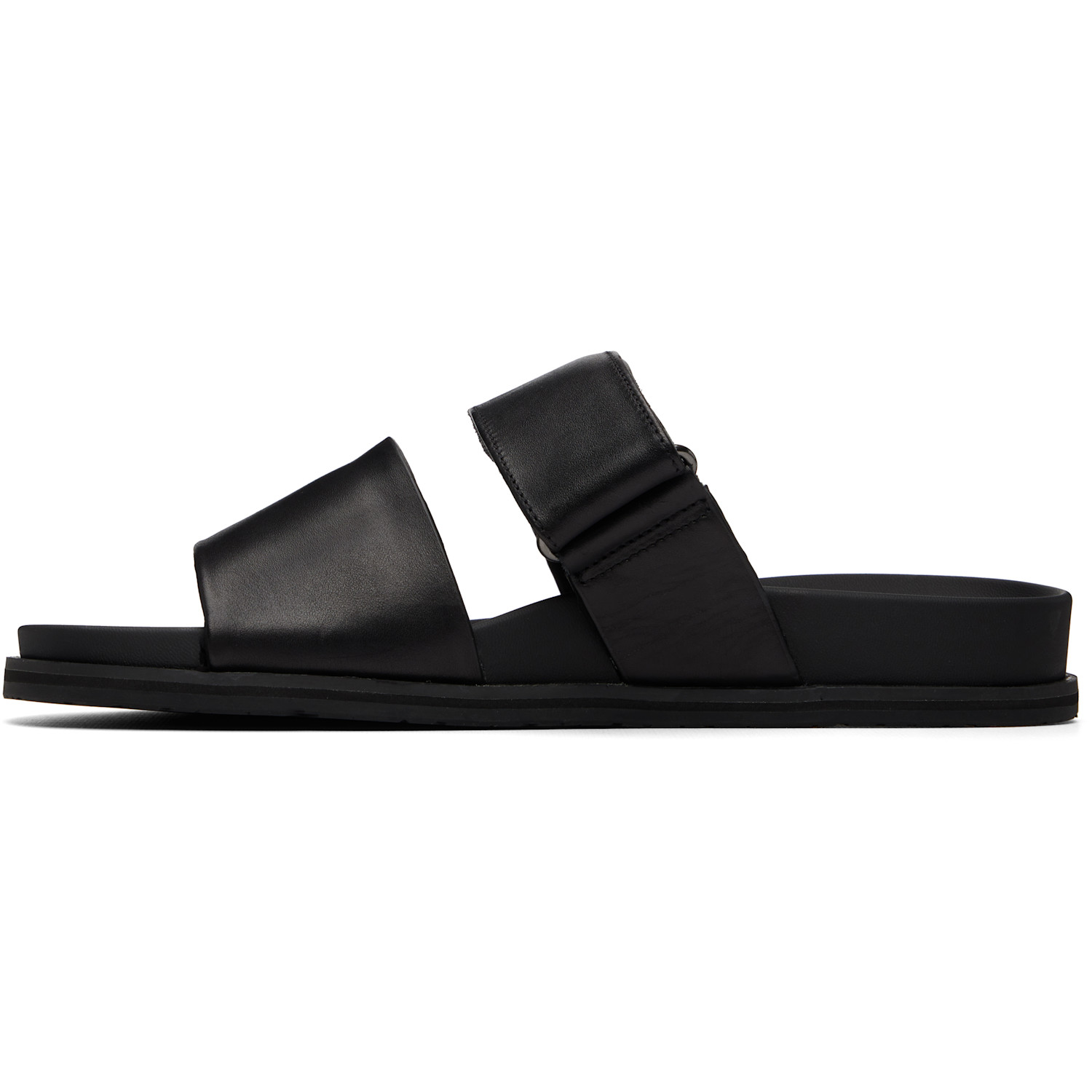  Boss Black Leather Slides 