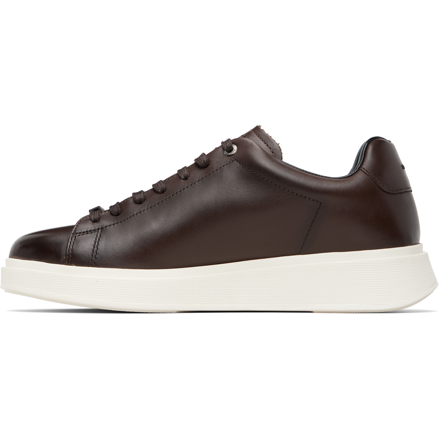  Boss Brown Buffed Leather Sneakers 