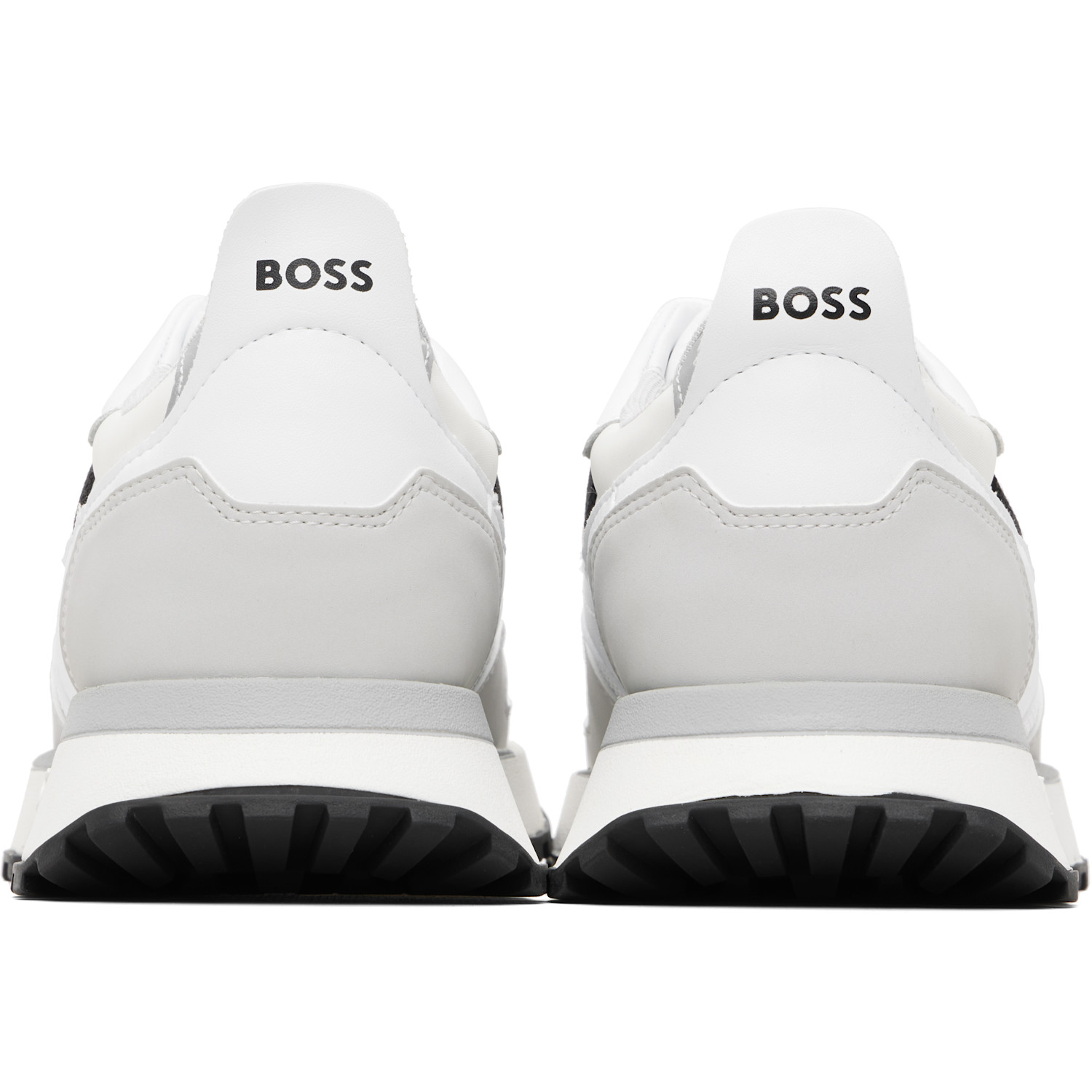  Boss White Mixed-material Leather & Mesh Sneakers 