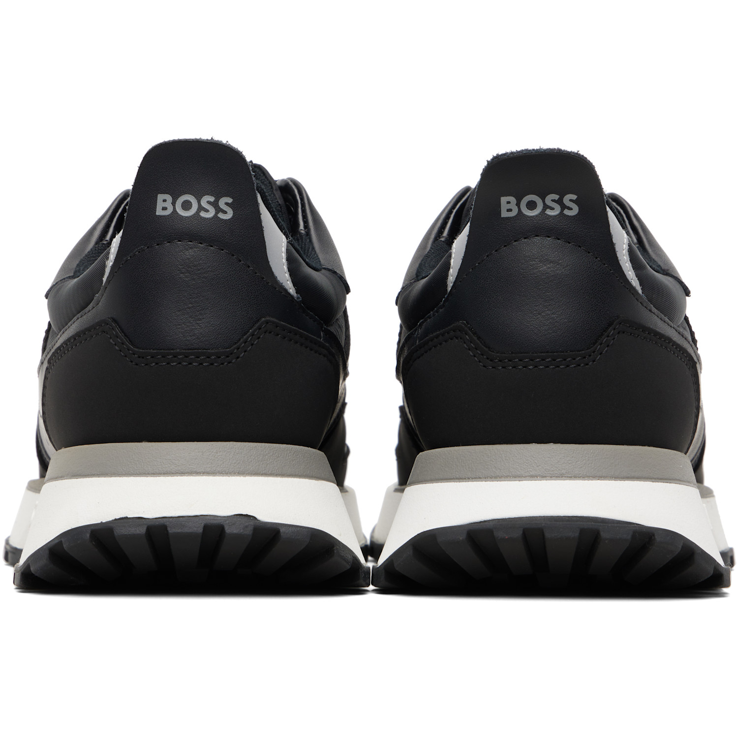  Boss Black Mixed-material Leather & Mesh Sneakers 