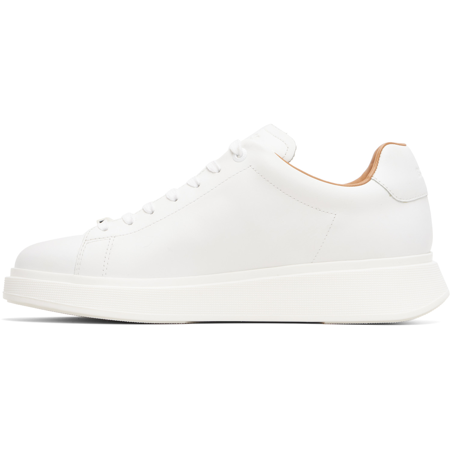  Boss White Rubber-outsole Leather Sneakers 