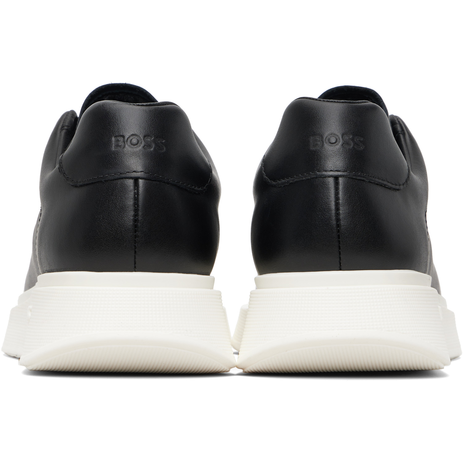  Boss Black Rubber-outsole Leather Sneakers 