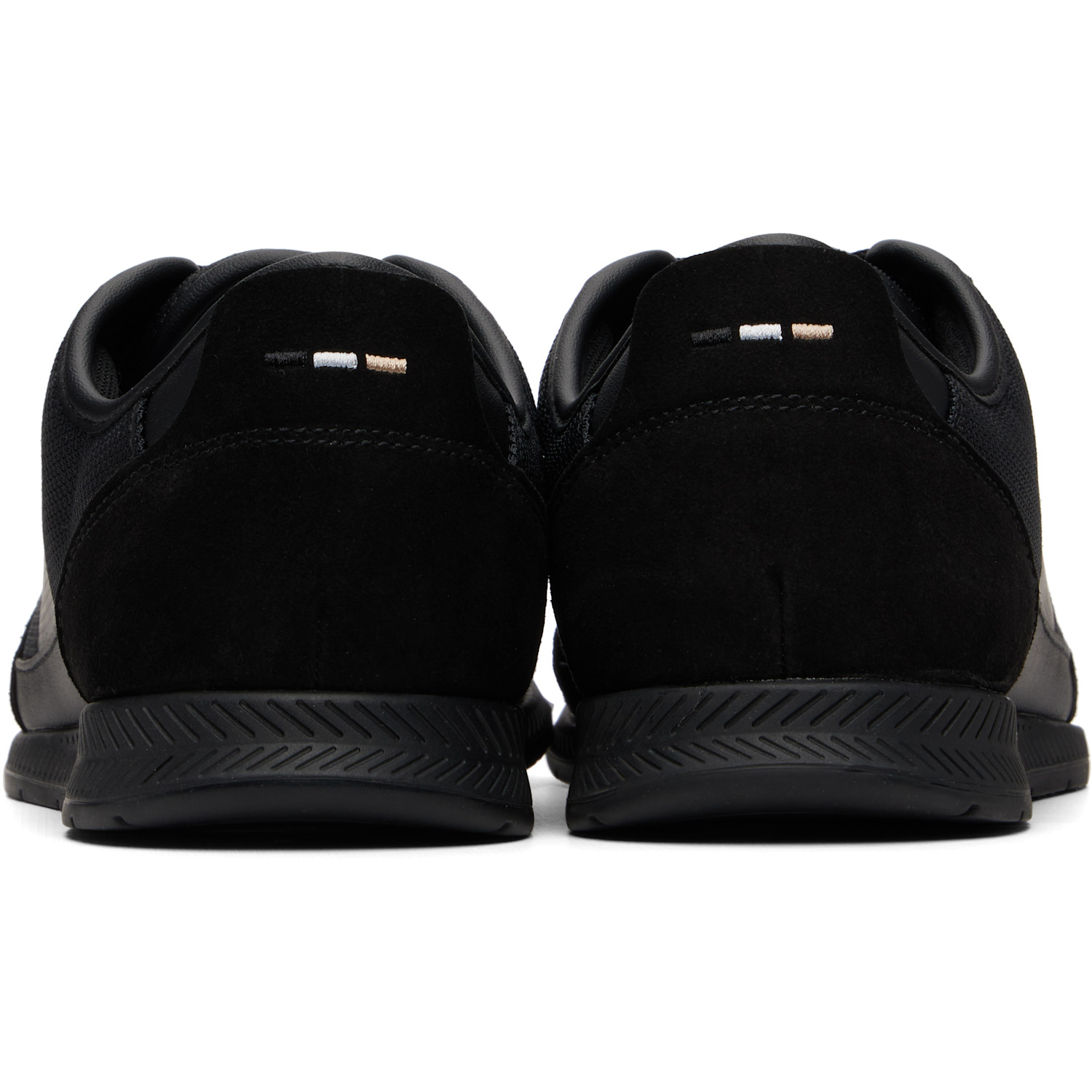  Boss Black Ridged Outsole Mixed-material Sneakers 
