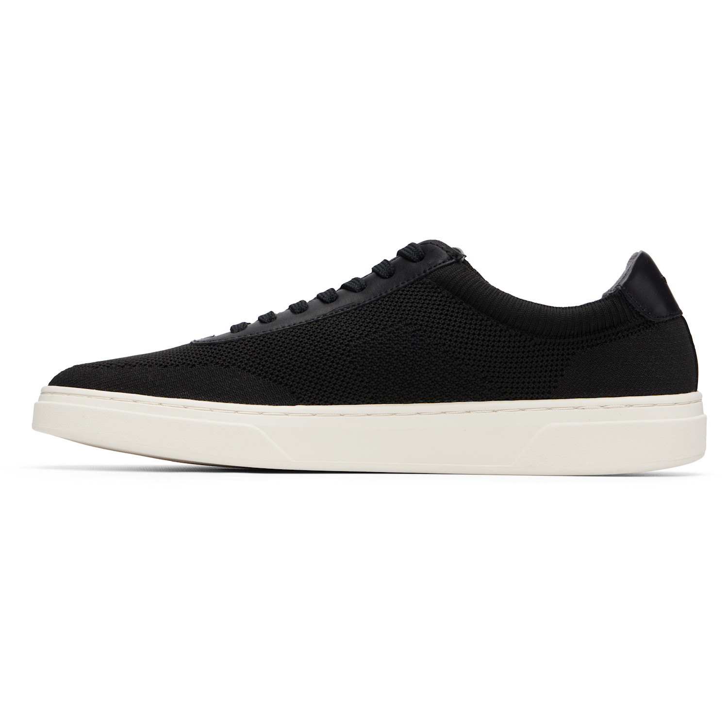  Boss Black Lace-up Leather Trim Knitted Sneakers 