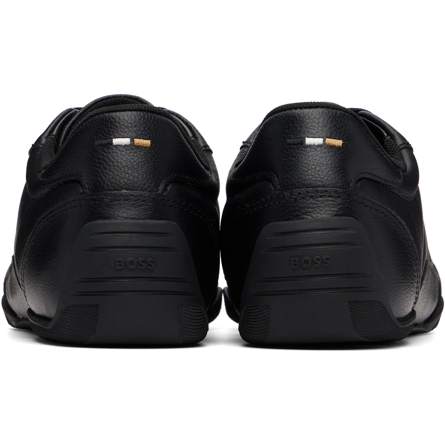  Boss Black Logo Detail Leather Sneakers 