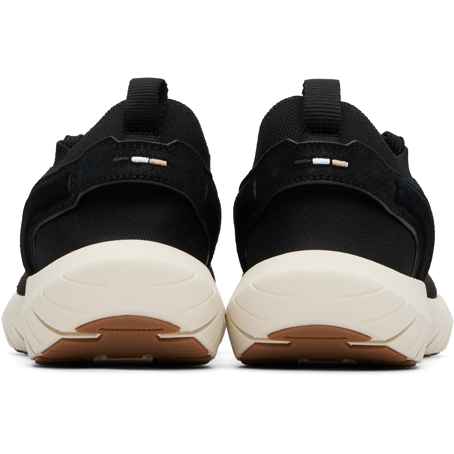  Boss Black Boss-motion Leather Trims Knitted Sneakers 