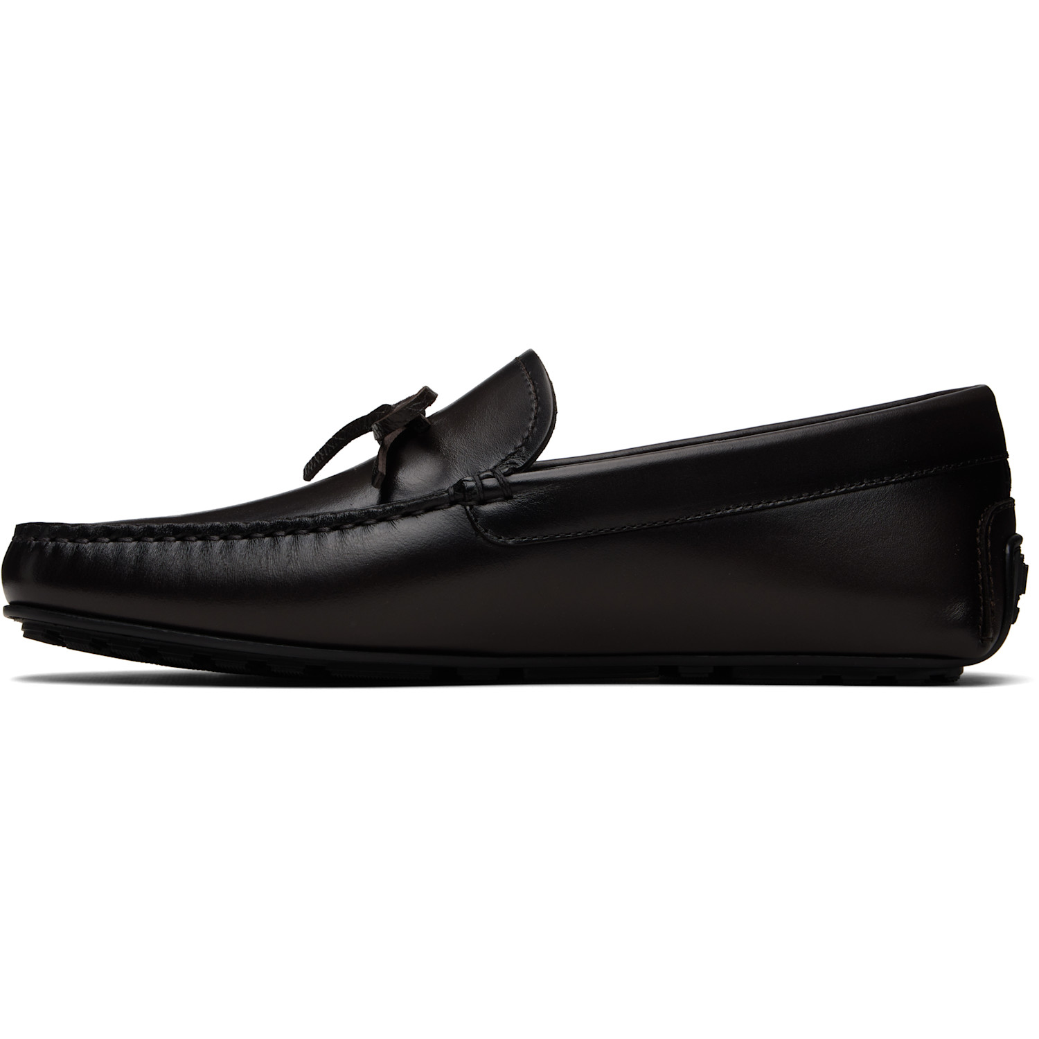  Boss Brown Bow-trim Driver Loafers 