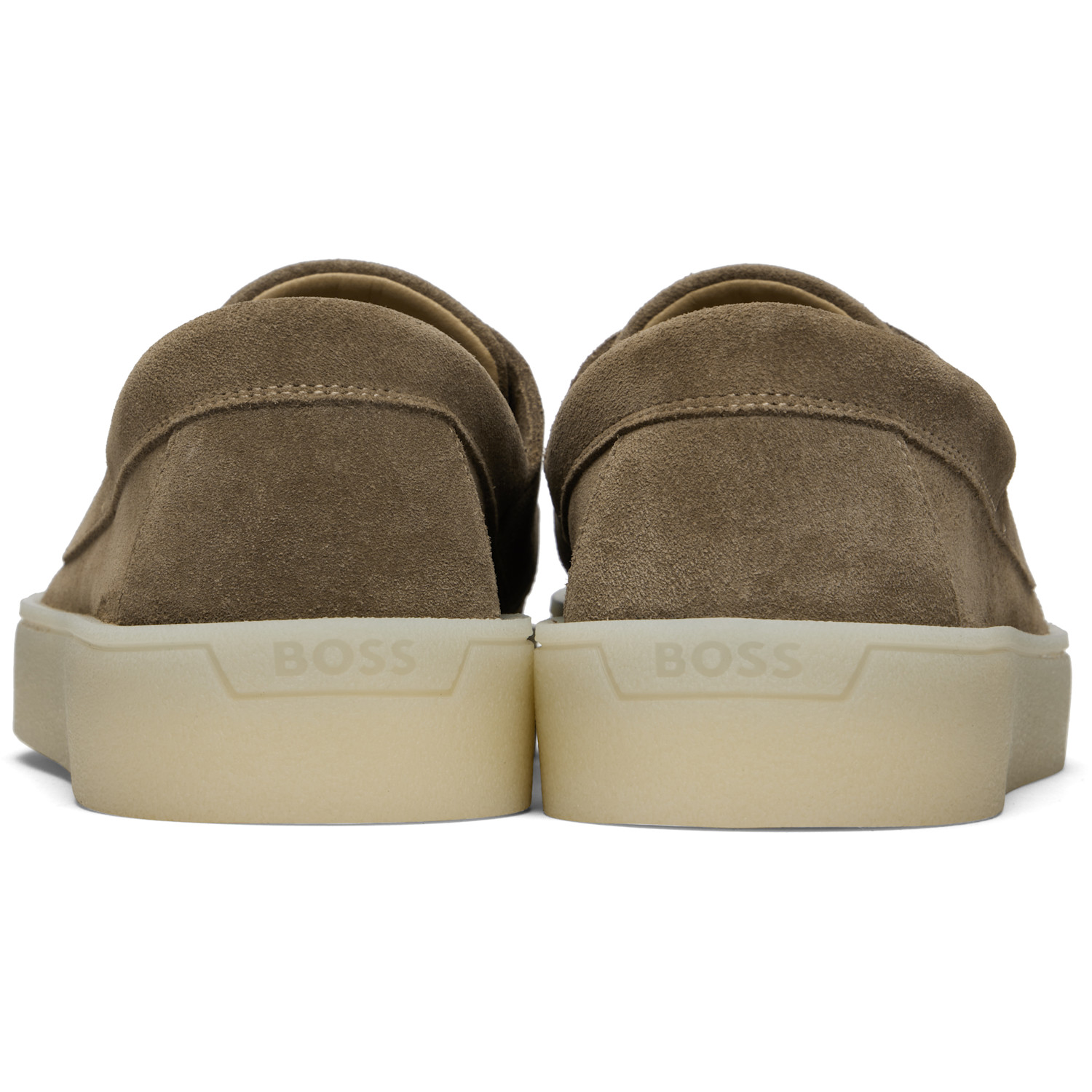  Boss Beige Suede Boat Shoes 