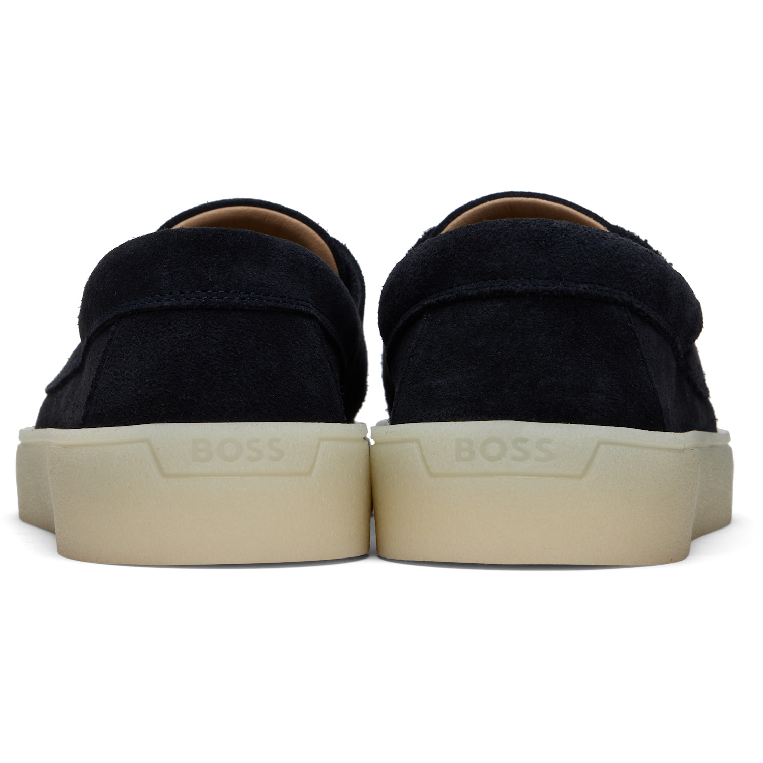  Boss Navy Suede Boat Shoes 