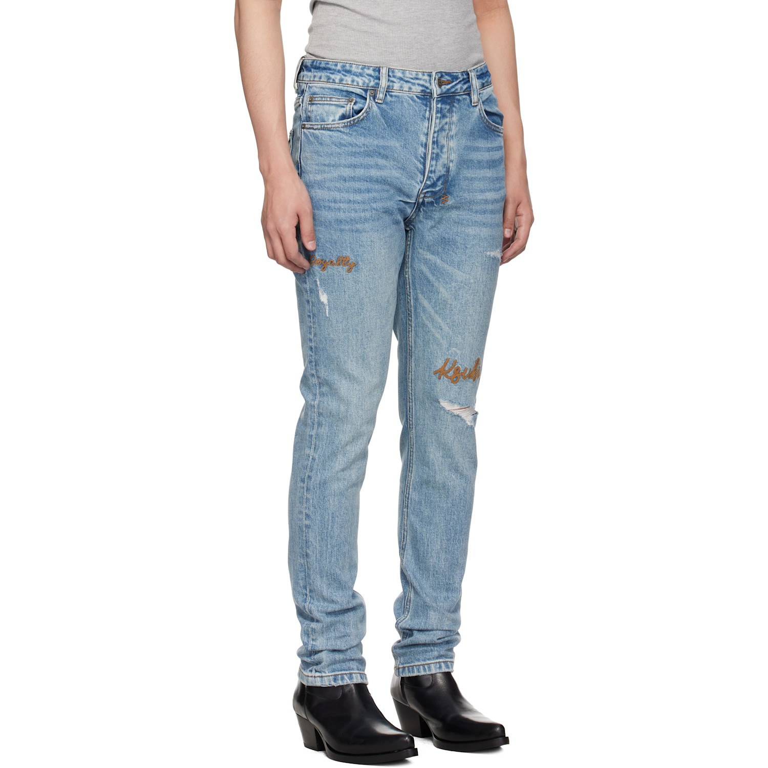  Ksubi Blue Chitch Public Repair Skribed Jeans 