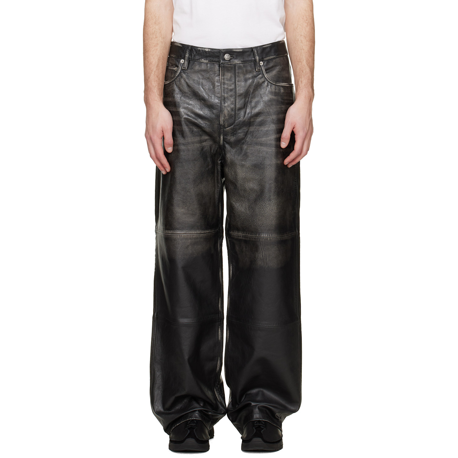 Ksubi Black Blackjack MAXX Leather Pants
