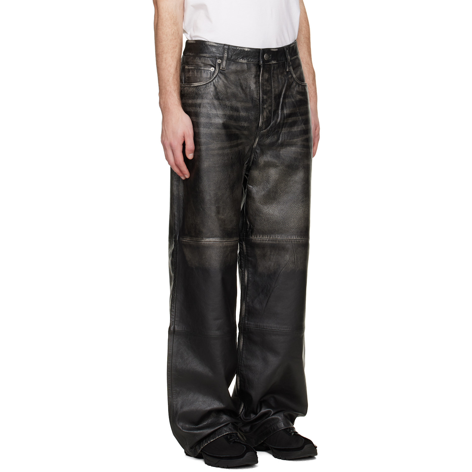  Ksubi Black Blackjack Maxx Leather Pants 