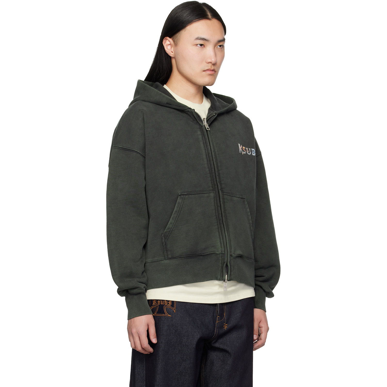  Ksubi Gray Death Snake Halen Zip Hoodie 